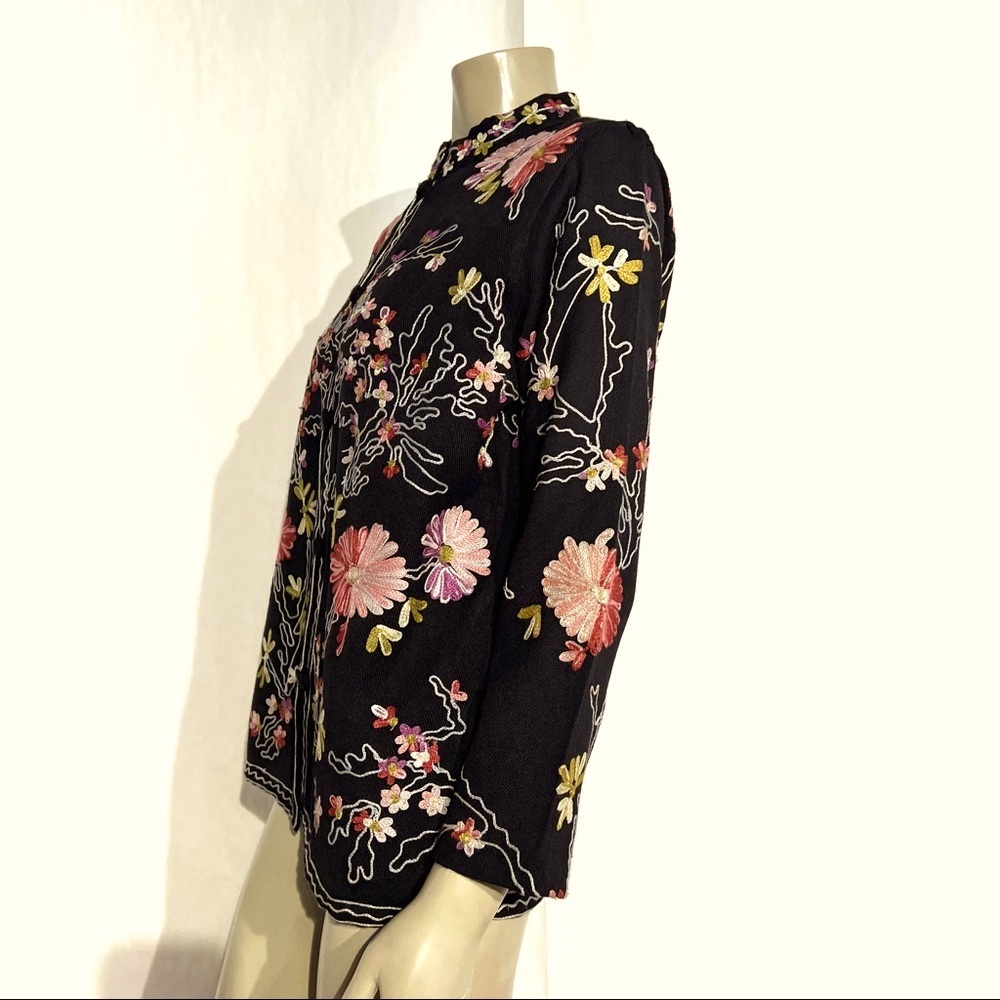 BOSTON PROPER Crewel Embroidered Blazer/Jacket - Picture 4 of 12